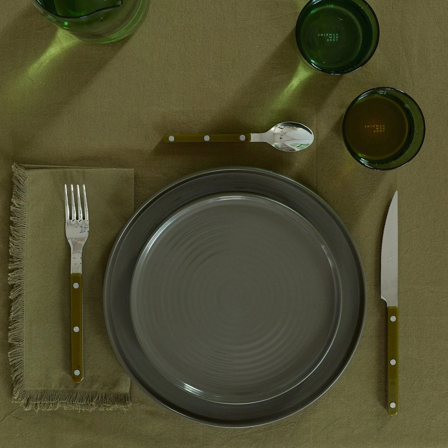 Essential Dinner Plate, Set Of 4 - Olive - Image 4