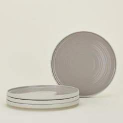 Essential Dinner Plate, Set Of 4 - Light Grey