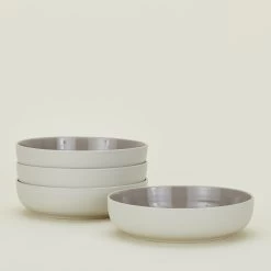 Essential Low Bowl, Set Of 4 - Light Grey