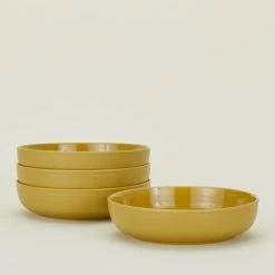 Essential Low Bowl, Set Of 4 - Mustard