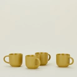 Essential Mug, Set Of 4 - Mustard