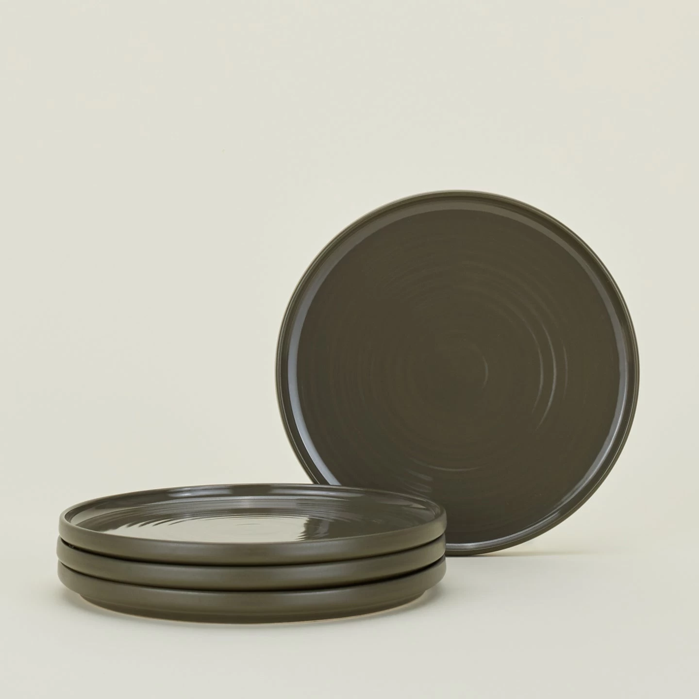 Essential Salad Plate, Set Of 4 - Olive - Image 2