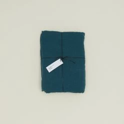 Simple Linen Fitted Sheet - Peacock