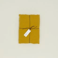 Simple Linen Fitted Sheet - Mustard