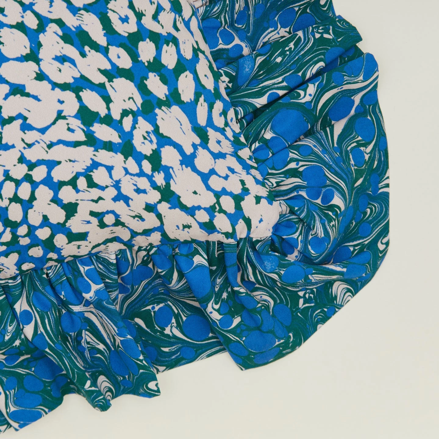 Ruffled Floral Cushion - Evergreen - Image 2