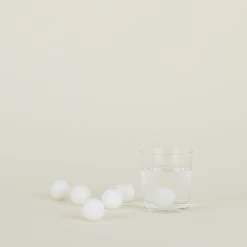 Simple Marble Drink Rocks - White