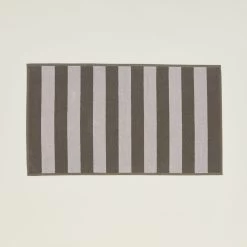 Simple Striped Terry Bath Mat - Light Grey/Dark Grey
