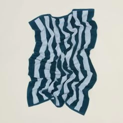 Simple Striped Terry Beach Towel - Sky/Peacock