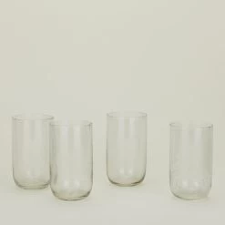 Large Seeded Glass, Set Of 4 - Clear