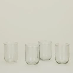 Small Seeded Glass, Set Of 4 - Clear