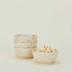 Splatterware Bowl, Set Of 4 - Latte