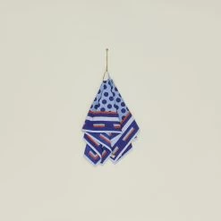 Block Printed Dish Cloth - Block Printed Blue Dot