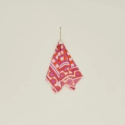 Block Printed Dish Cloth - Block Printed Red Plaid