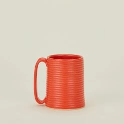 Tall Ribbed Mug - Paprika