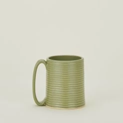 Tall Ribbed Mug - Olive