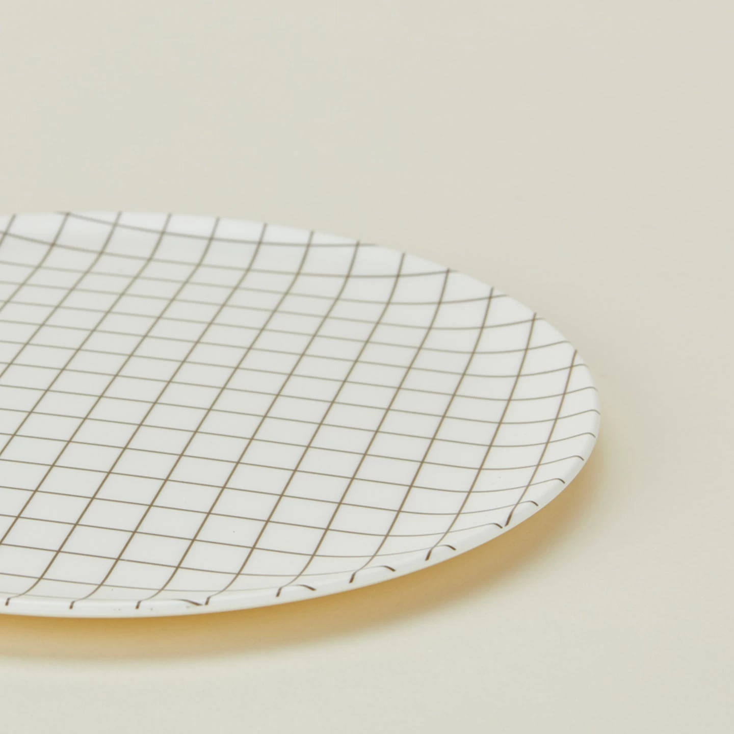 Bamboo Melamine Dinner Plate, Set Of 4 - Black Grid - Image 3